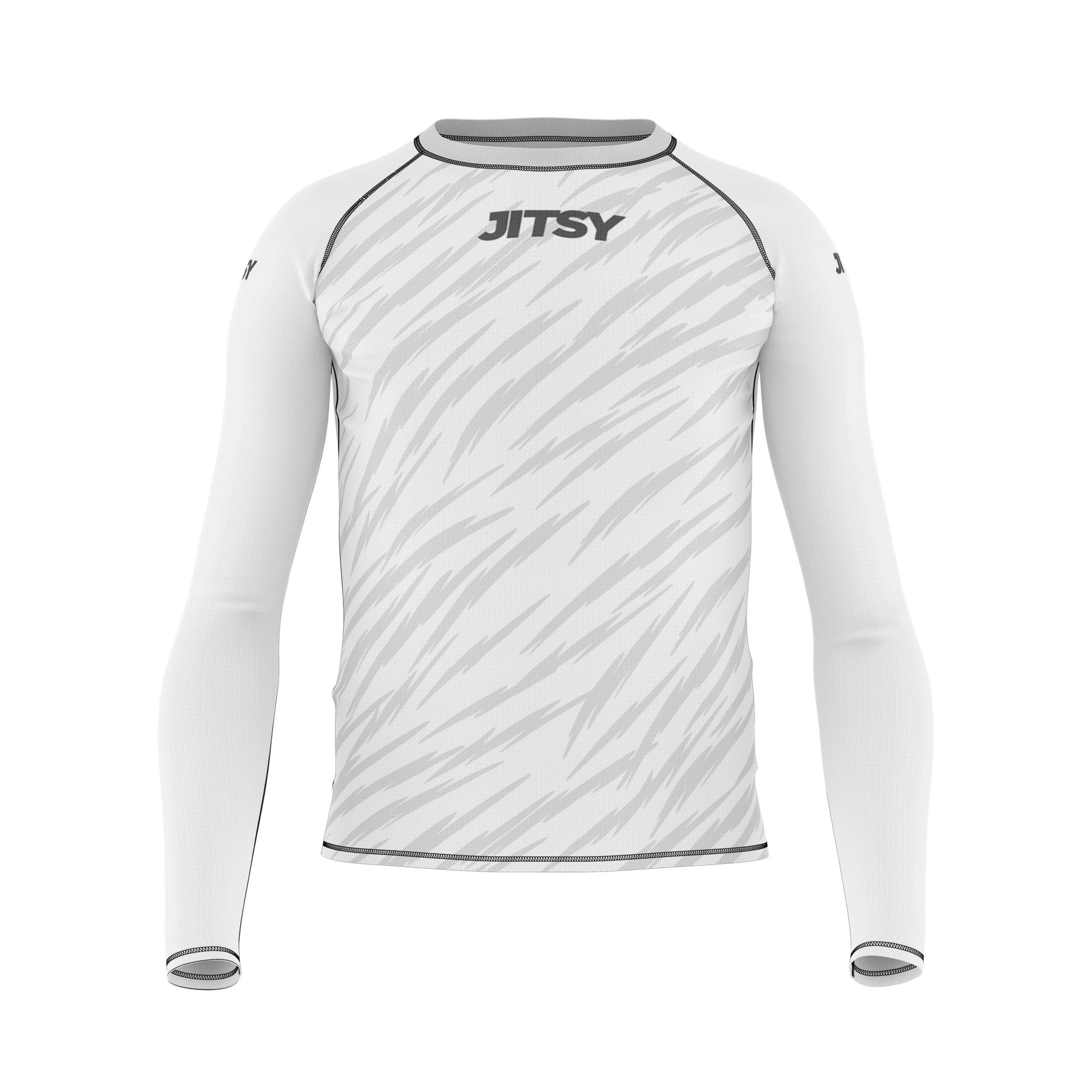 Zaps Ranked BJJ Rash Guard - Kids - White