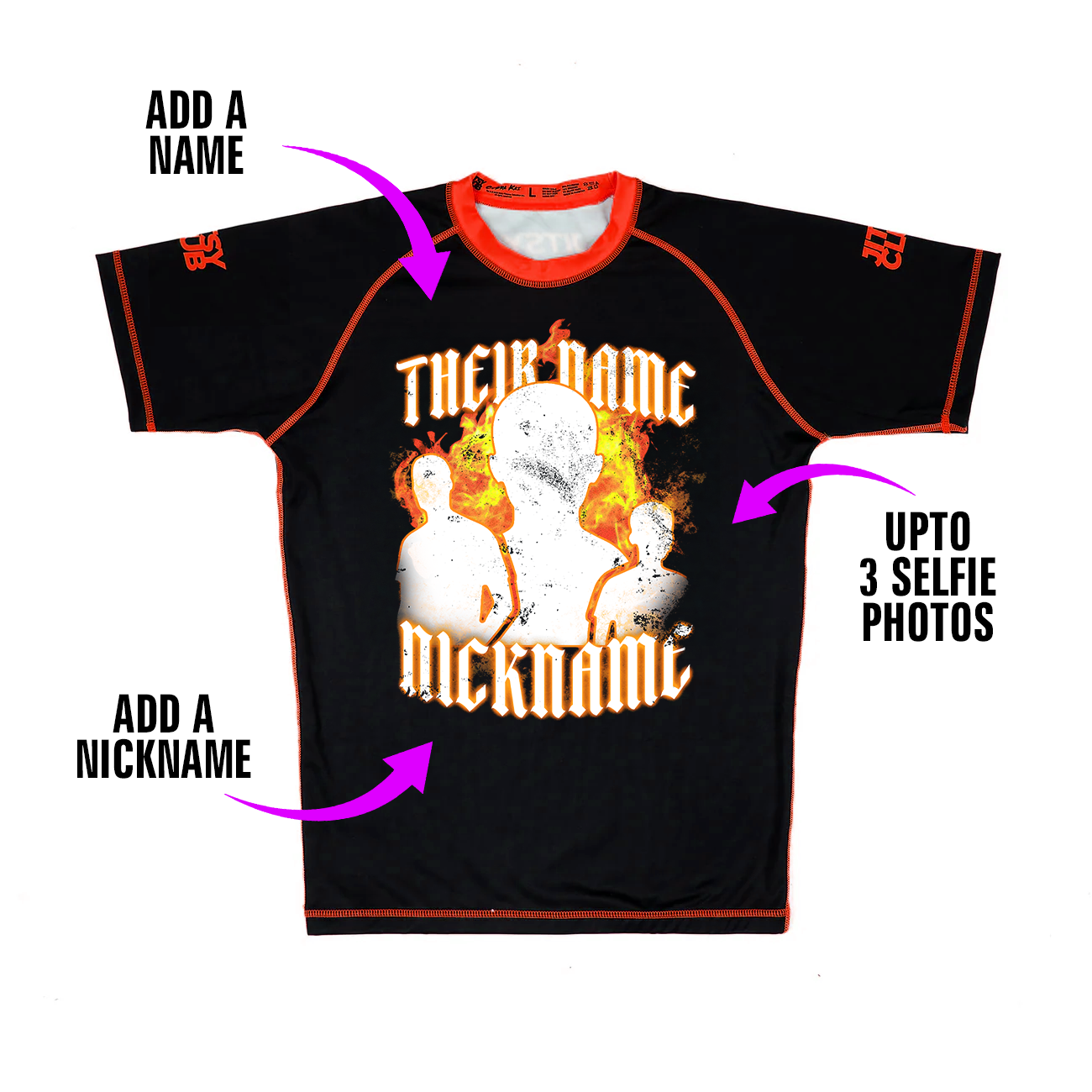 Rockband Fire Custom Selfie Rash Guard