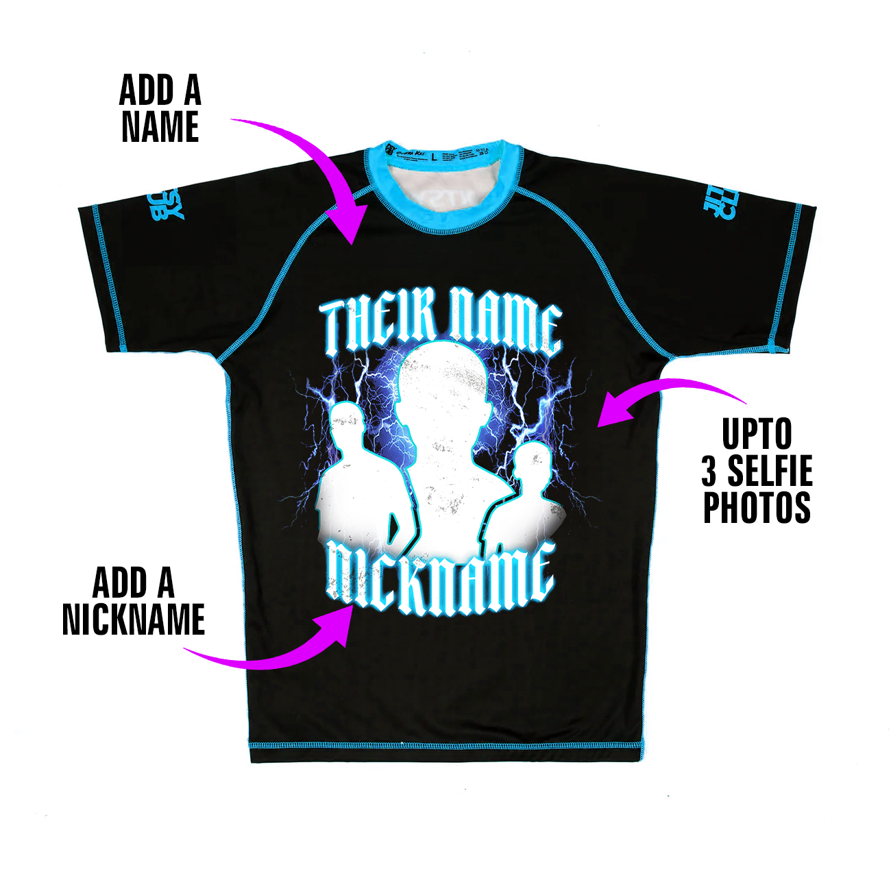 Rockband Lightning Custom Selfie Rash Guard