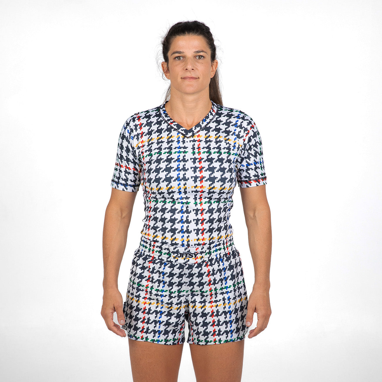 Houndstooth Rash Guard - Women