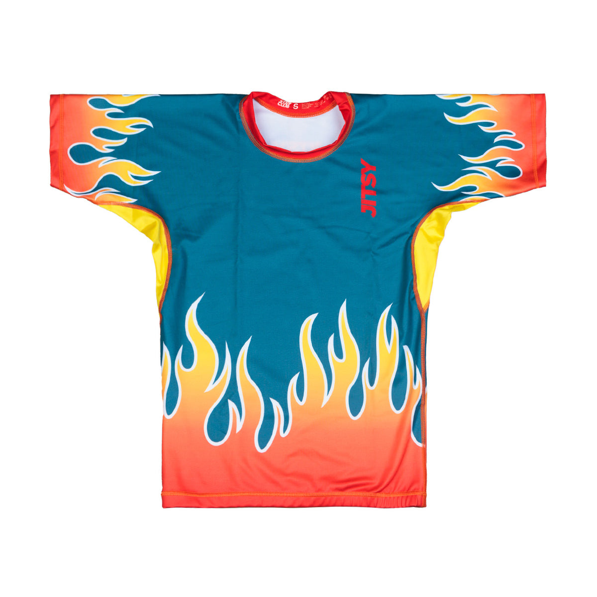 Green Flames Rash Guard - Men