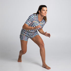 Houndstooth 2-in-1 MMA Shorts - Women